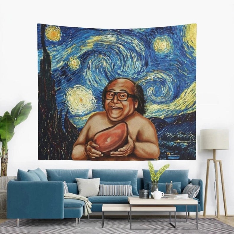 Danny Devito Frank Reynolds Rum Ham on A Starry Night Tapestry Funny Meme Tapestries Art
