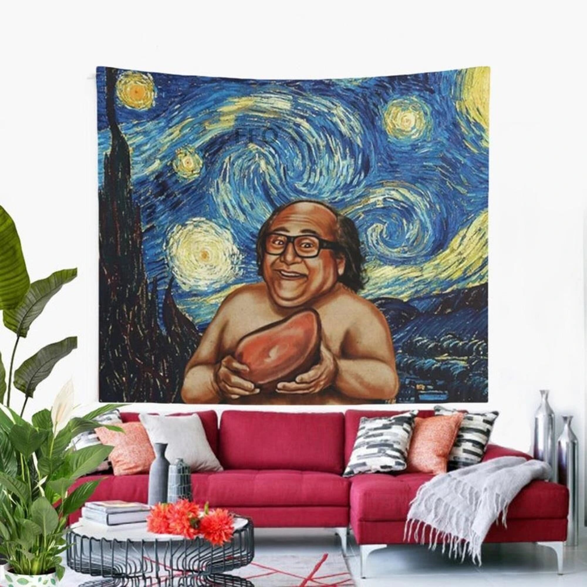 Danny Devito Frank Reynolds Rum Ham on A Starry Night Tapestry Funny