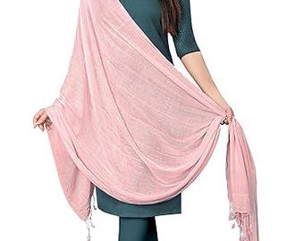Cotton Sequin Dupatta | Lightweight Tassel Scarf