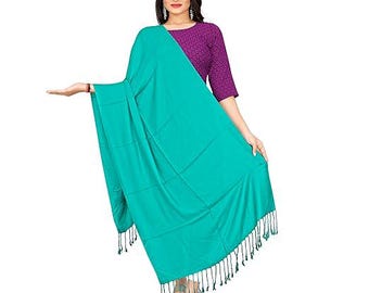 Pashmina Viscose Dupatta Set – Solid Color Scarves, Ethnic Shawls