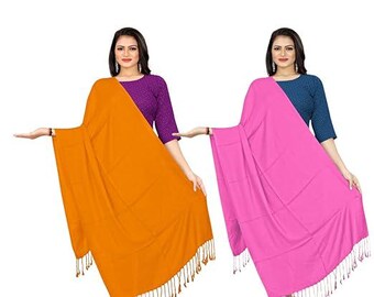 Pashmina Viscose Scarf Set – Women's Solid Dupatta, Ethnic Wear
