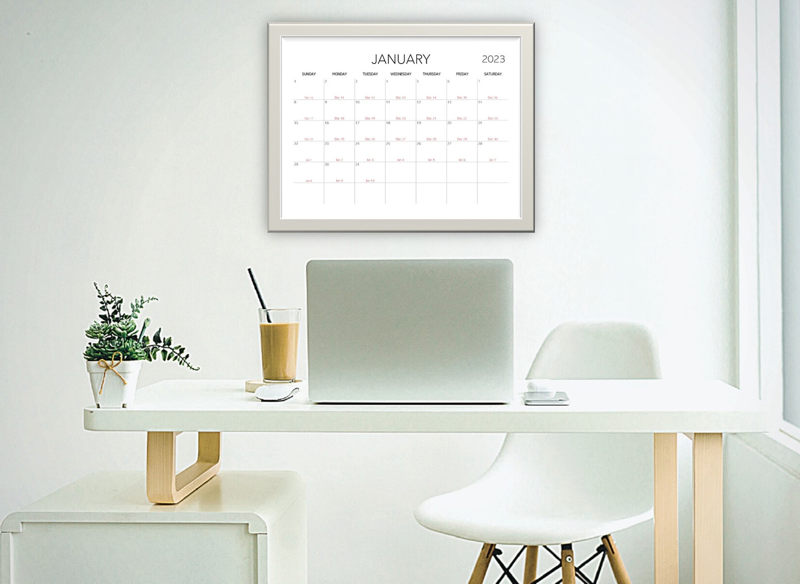 2023 2024 Monthly Wall Calendars, Gregorian & Chinese Lunar Dates