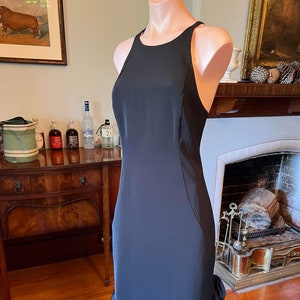 90s 2000s Y2K black and neon pink neon dress with criss cross back and ruffle hem: small, medium, cocktail dress,