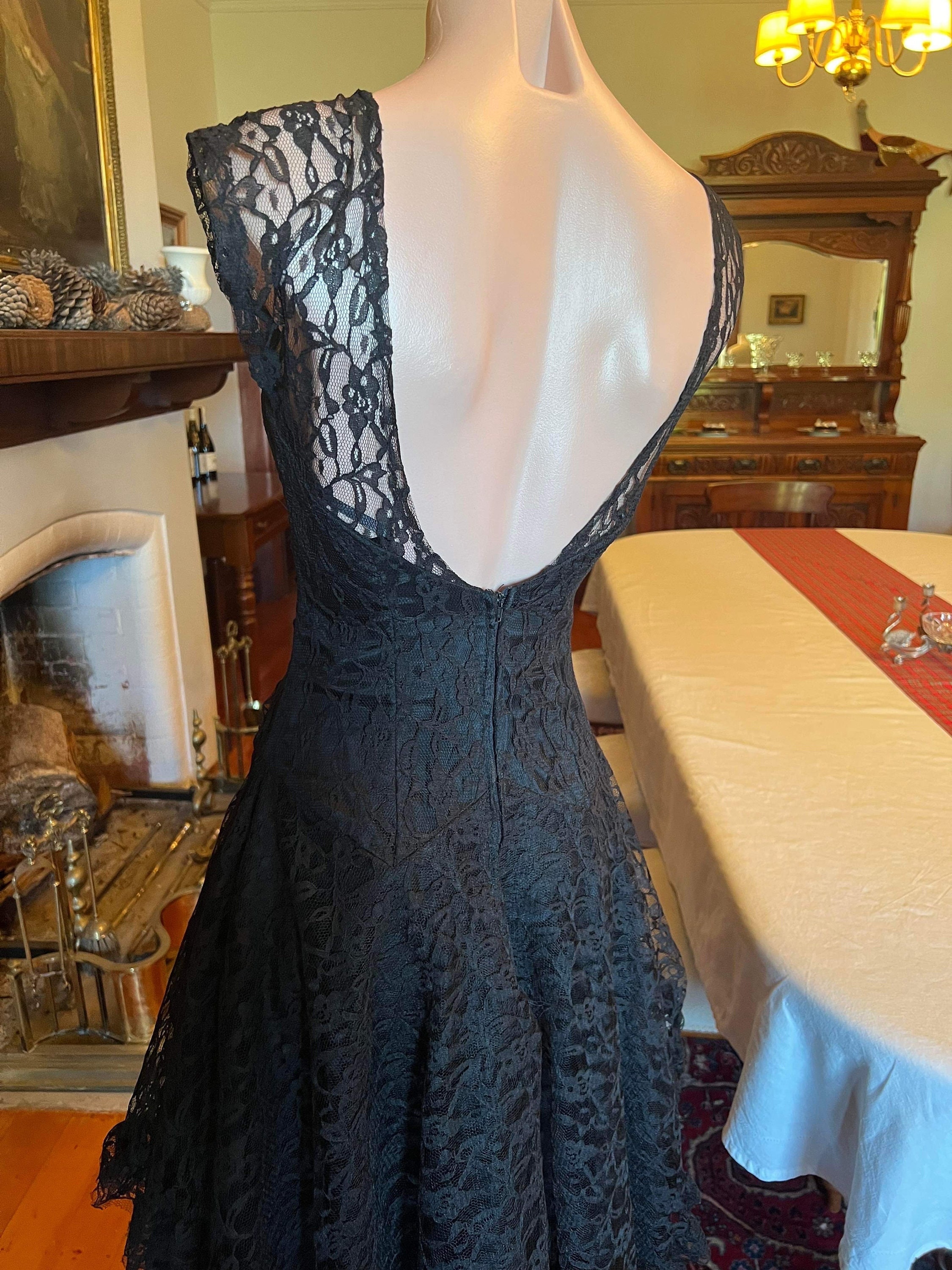 1970s does Victorian Lace Button Back High Neckline Dress | small/medium main image 1