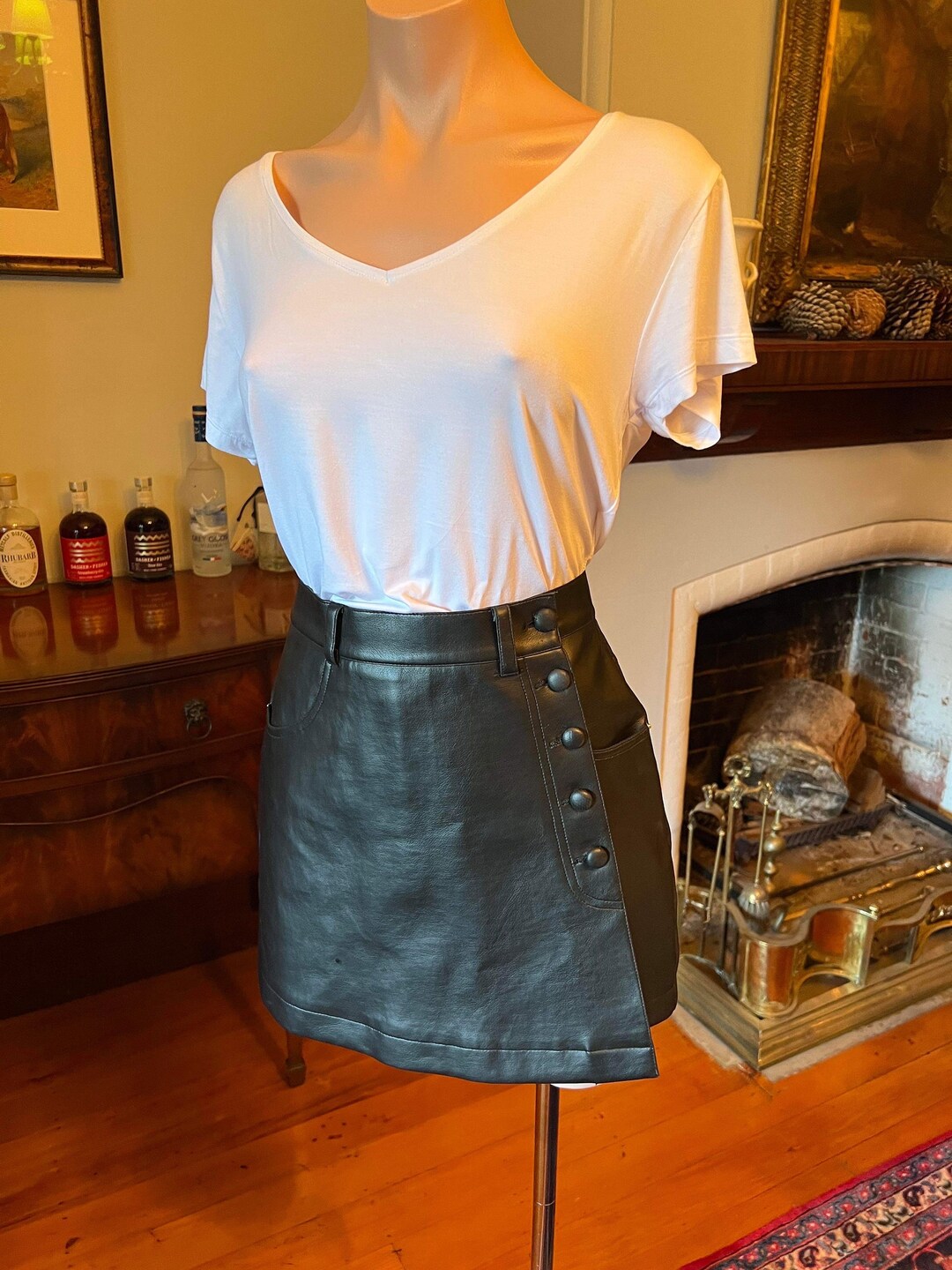 8apart Women Lennon Vegan Leather Skort