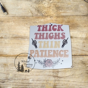 UVDTF-sticker Dikke dijen Dun geduld Bloemenskelet 1 st
