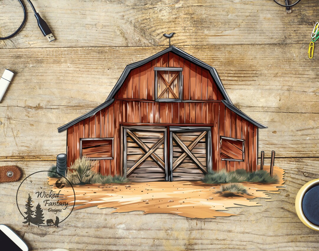 Rustic Barn Stickers UVDTF Decal Old Red Barn Vintage Rustic 1pc - Etsy