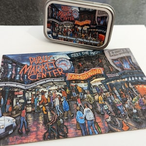 Pike Place Market Tiny Tin 150 Piece Puzzle - 5&quot; x 7&quot;