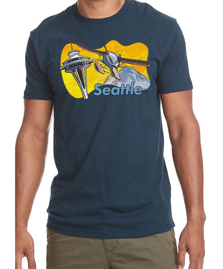 Sea Plane and Needle Unisex T-shirt 