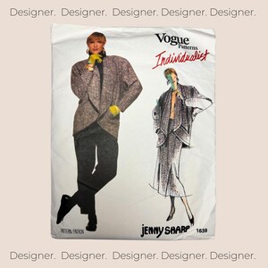 May include: A vintage Vogue Patterns sewing pattern for a jacket and skirt. The pattern is for an "Individualist" design by Jenny Sharp and is number 1639.