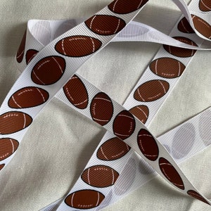 7/8&quot; Football Grosgrain Ribbon Football Ribbon Diy Hair Bow Sport Grosgrain Ribbon (Cut to Meter)