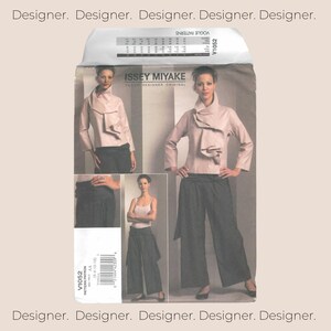 Patron de couture vintage Vogue V1095, Issey Miyake, tailles 6 à 12 (femme), veste ample doublée au-dessus des hanches, pantalon ample, non coupé, ©2008
