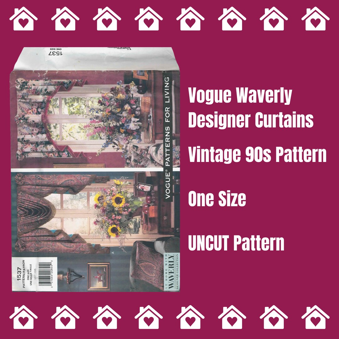 Vogue Patterns for Living, 1537 Vintage Sewing Pattern, One Size ...