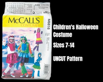 McCall’s Costumes, M6816 Children’s Sewing Pattern, Sizes 7,8,10,12,14, Monster Costumes with Skirts, Hat, & Leg warmers, UNCUT, ©2013