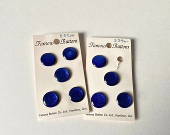 4pc/5pc Vintage Blue Sparkly Buttons (15mm)