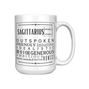 Mug Zodiaque Sagittaire, Mug astrologie, Cadeau zodiaque, Cadeau d&#39;anniversaire Sagittaire, Mug Sagittaire, Mug personnalisé, Mug Affirmation du zodiaque
