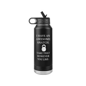 Kettlebell Snatch Insulated Water Bottle: Gym Fitness Gift