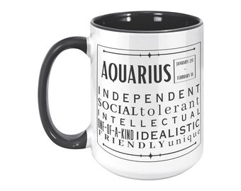 Aquarius Zodiac Mug: Astrology Gift, Personalized Accent Mug