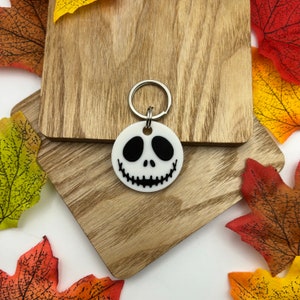 Skellington Inspired Tag- Personalised 3D Printed Dog Tag, customisable, sustainable, halloween, spooky, character, skeleton