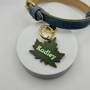 Ahornblatt - Personalisierte 3D gedruckte Hundemarke, individuell, nachhaltig, individuell, Herbst, Blatt, Geschenk, Erntedank, Herbst