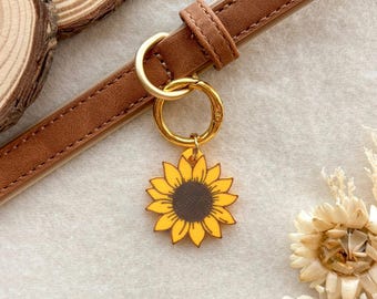 3D Printed Sunflower Pet ID Tag: Spring Meadow Collection