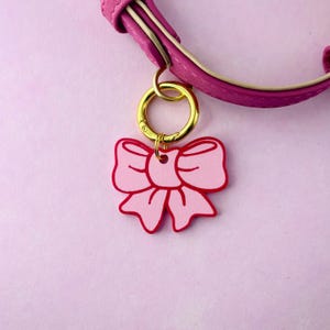 Noeud - Médaille pour chien personnalisée imprimée en 3D, personnalisable, durable, pièce d'identité pour animal de compagnie, cadeau, porte-clés