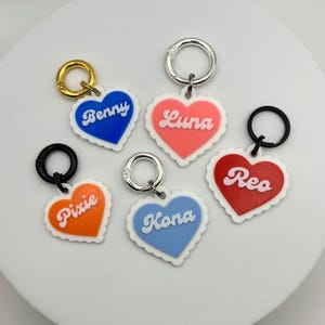 Personalized Frilled Heart Dog Tag: 3D Printed Pet ID, Valentine's Gift