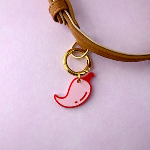 Piment rouge - Médaille pour chien personnalisée imprimée en 3D, personnalisée, durable, personnalisée, cadeau, porte-clés