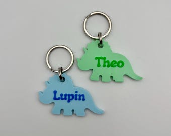 Dinosaur - Personalised 3D Printed Dog Tag, custom, sustainable, customized, triceratops