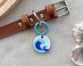 Targhetta per animali domestici Waves - personalizzabile, animale domestico, accessori, estate, cane, gatto, spiaggia, oceano