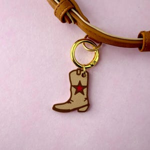 Botte de cowboy - Dog tag, cadeau pour elle, cadeau pour lui, cow-girl, personnalisé, imprimé 3D, porte-clés