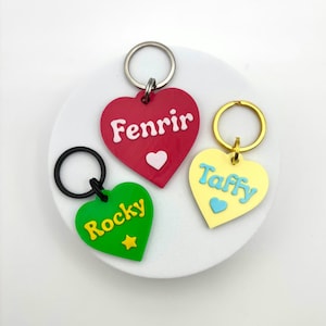 Heart - Personalised 3D Printed Dog Tag, customisable, sustainable, valentines, loveheart