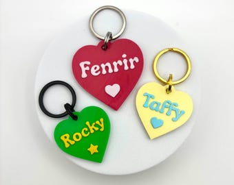 Heart - Personalised 3D Printed Dog Tag, customisable, sustainable, valentines, loveheart