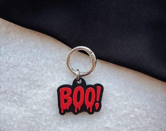 BUH! Targhetta per animali domestici - personalizzabile, animali domestici, accessori, autunno, Halloween