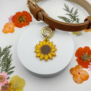 Tournesol - Médaille pour chien, cadeau, porte-clés, fleur, été, carte d'identité pour animal de compagnie, médaille, médaille pour chat, impression 3D, nature, printemps