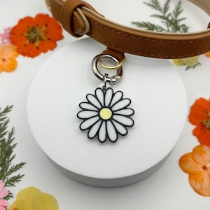 Daisy - Médaille pour chien, cadeau, porte-clés, fleur, été, carte d'identité pour animal de compagnie, médaille, médaille pour chat, impression 3D, printemps
