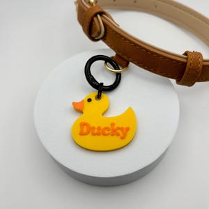 Duck - Personalised 3D Printed Dog Tag, custom, sustainable, customized, rubber ducky, gift