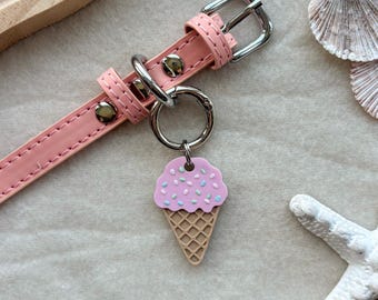 Targhetta per animali domestici a forma di gelato - personalizzabile, animali domestici, accessori, estate, cane, gatto