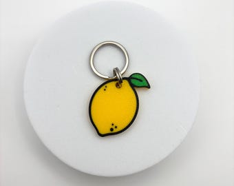 Lemon - 3D Printed Dog Tag, custom, sustainable, customized, keychain, gift