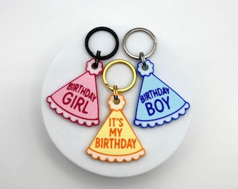 Birthday Party Hat - Personalised 3D Printed Dog Tag, custom, sustainable, customized, celebration