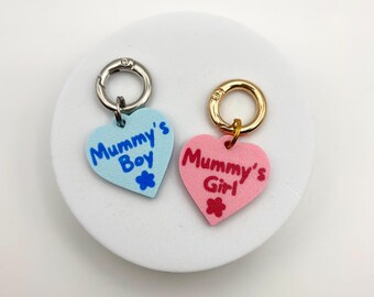 Portachiavi a forma di cuore personalizzato stampato in 3D: medaglietta per cani della mamma