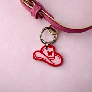 Chapeau de cowboy - Dog tag, cadeau pour elle, cadeau pour lui, cow-girl, personnalisé, imprimé 3D, porte-clés