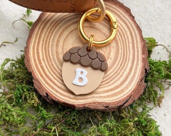 Targhetta per animali domestici a forma di ghianda - personalizzabile, per animali domestici, accessori, autunno, Halloween, cane, gatto