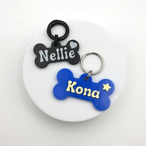 Bone - Personalised 3D Printed Dog Tag, custom, sustainable, customized