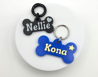Osso - Targhetta per cani personalizzata stampata in 3D, personalizzata, sostenibile, su misura