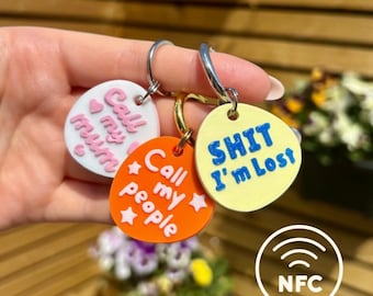 NFC Tag/keyring (Phone Number) - 3D Printed, custom, keychain, gift, instagram, influencer, small business