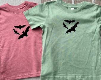 Bat Toddler Shirt, Spooky, Kids Outfit, Screenprint, Handmade