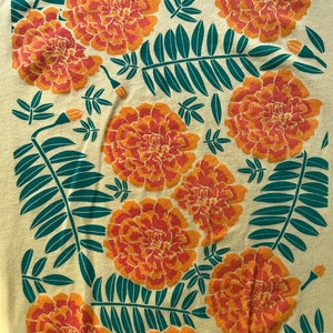 Marigold t-shirt, screen printed, hand printed, floral print image 5