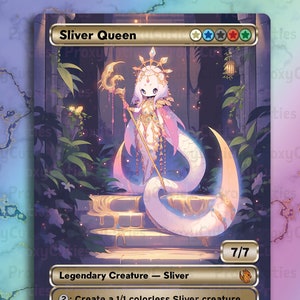 Sliver Overlord MTG Proxy Re-imagined Neon Vintage Fantasy 