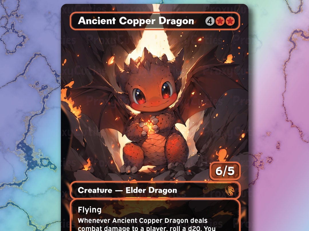 Ancient Copper Dragon Proxy Card Etsy